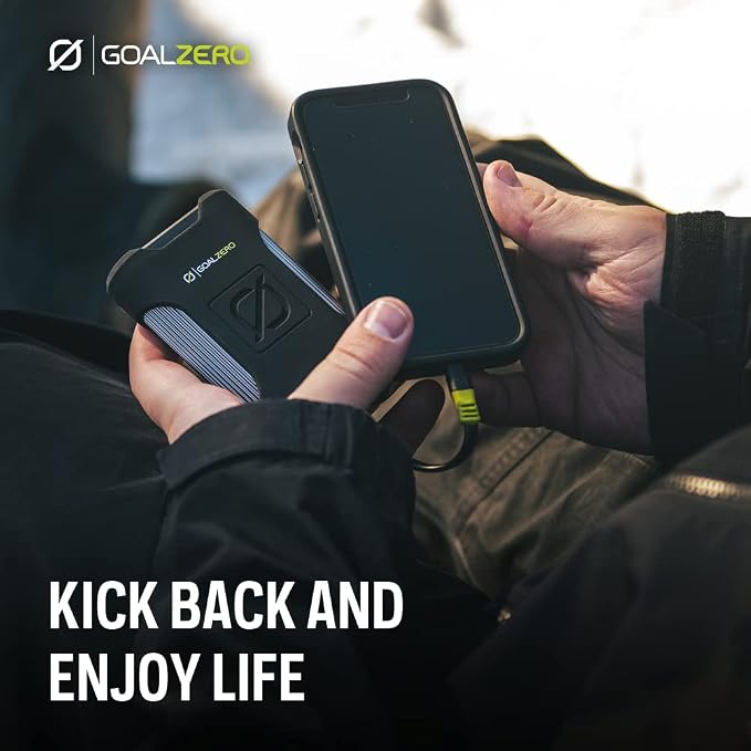 Goal Zero Venture 35 Portable Charger Power Bank 9600mAH 18W USB-C Power Delivery Port 2 USB Outputs IP67 Rating 50 Lumens Flashlight