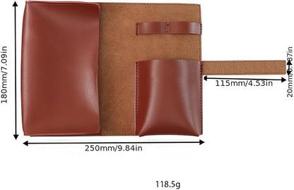 GSHLLO PU Leather Electronic Organizer Travel Case Foldable Phone Cord Storage Case Mobile Phone Charger Organizer Bag Charging Cable Carry Pouch Compact Tech Bag Vintage Power Bank Carry Pouch