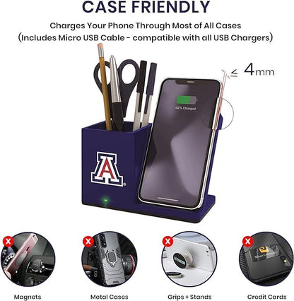 SOAR NCAA Unisex Wireless Charging Stand with Desktop Organizer