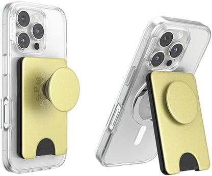PopSockets Kick-Out Wallet for MagSafe, Adjustable Kickstand, Magnetic Stand, Gold - Painted Gold
