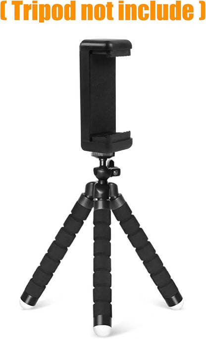 Universal Cell Phone Tripod Mount Adapter, Phone Holder Clip Connector Head Used for Monopod Selfie Stick Travel Mini Flexible Tripod and More, 1 Pack