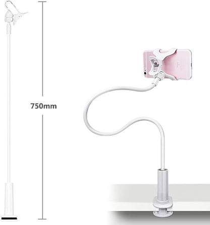 ZTON Universal Cell Phone Holder, Universal Mobile Phone Stand, Lazy Bracket, Flexible Long Arms Clip Mount for iPhone, LG, etc.in Office Bedroom Desktop(White)