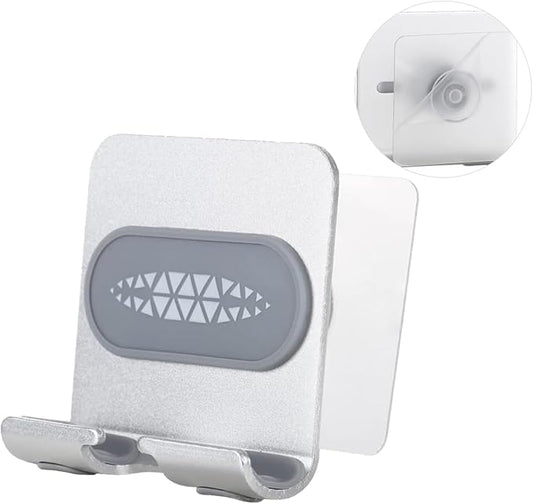 Shower Mount Phone Holder - Adjustable Cell Phone Stand with Adhesive Pads for Bathroom and Kitchen (1 PCS)