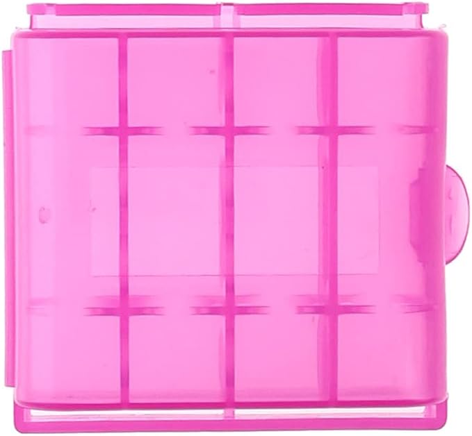 Heyiarbeit 4 x AA Battery Storage Case Holder Organizer Box Transparent Purple Blue Green 4Pcs