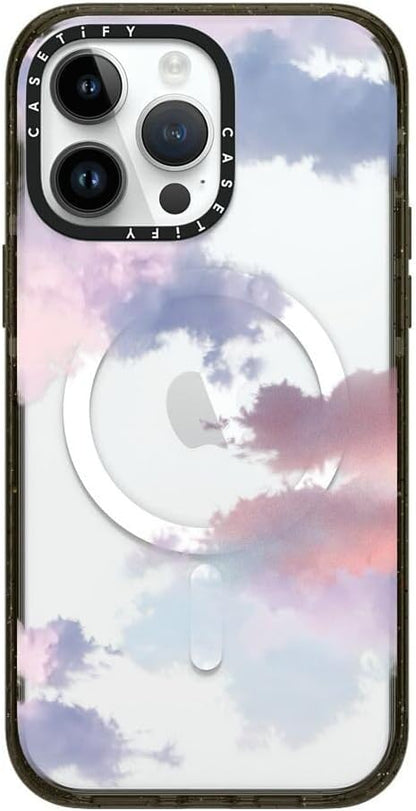CASETiFY Impact iPhone 14 Pro Max Case [4X Military Grade Drop Tested / 8.2ft Drop Protection/Compatible with Magsafe] - Clouds - Glossy Black
