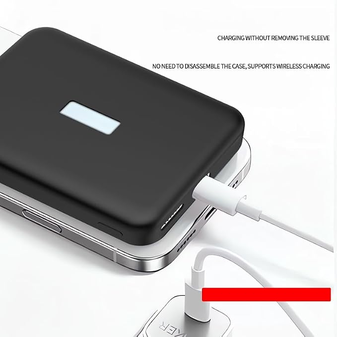 Protective Silicone Sleeve Cover for Anker MagGO Power Bank 10000mah 15w Model A1664 Anti-Scratch Shockproof Drop-Resistant Dust-Proof Dirt-Proof Skin-Friendly Case Shell Accessories (Black)