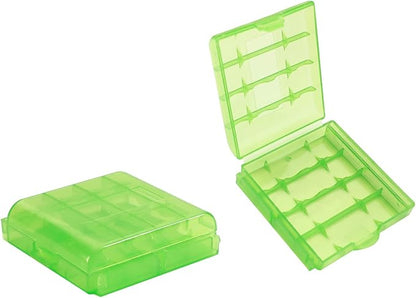 Heyiarbeit 5Pcs AA/AAA PP Battery Organizer Box Storage Case Holder for Carrying - Green