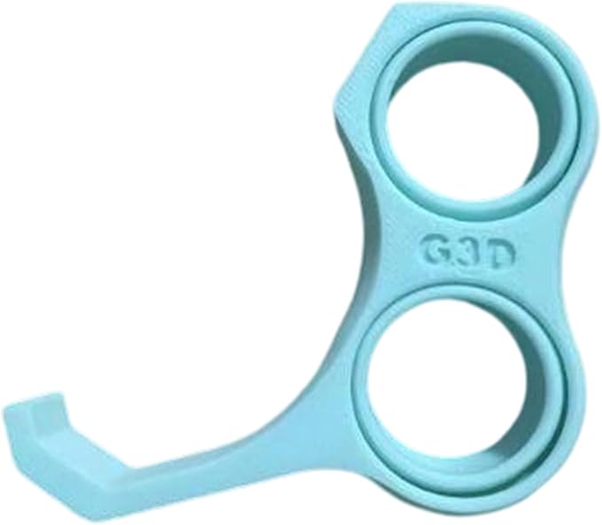 Ergonomic Finger Stand Phone Holder, Finger Phone Holder, Pinky/Ring Finger Grip Strap, Stress-Relieving Toy, Multi-Functional Design, Comfortable Grip, Easy to Carry. (Cyan)