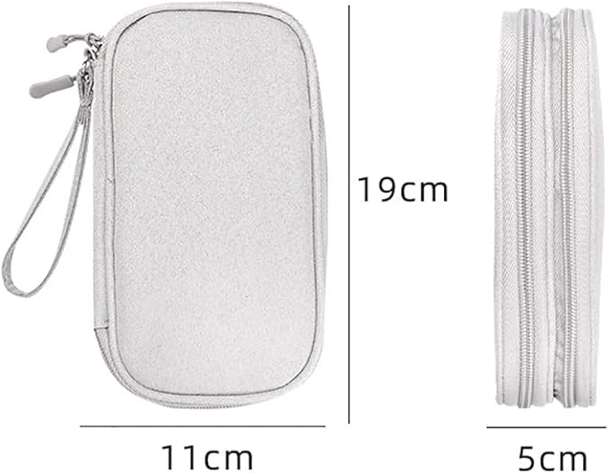 GSHLLO 2 Pcs Travel Charger Organizer Bags Waterproof Electronic Storage Pouch Portable Charging Cable Carry Case Small Power Bank Organizing Bag Compact Tech Accessories Pouch with Zipper Navy Blue