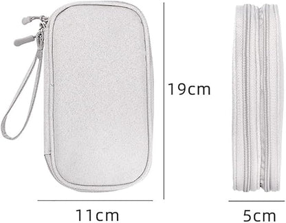 GSHLLO 2 Pcs Travel Charger Organizer Bags Waterproof Electronic Storage Pouch Portable Charging Cable Carry Case Small Power Bank Organizing Bag Compact Tech Accessories Pouch with Zipper Pink