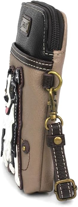 CHALA Dog Collection Cell Phone Crossbody Purse-Women PU Leather/Canvas Multicolor Handbag with Adjustable Strap