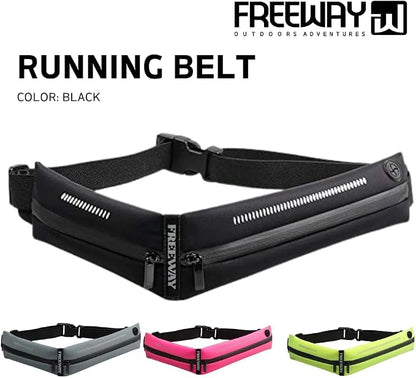 Lightweight Running Belt - for Man and Woman Running Phone Holder, Waist Pack for Workout, Money Belt, Running Gear Accessories (Double, Black) designed for carrying Phone, Keys & Essentials