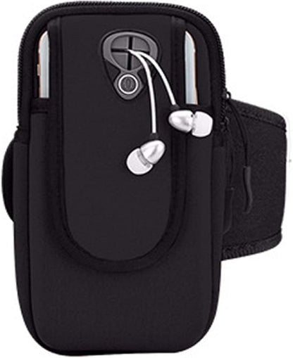Phone Holder for Running Armband iPhone 11 12 13 14 15 16 17 Pro Max 16e XS X XR Plus Air Mini Galaxy Ultra S26 S25 Note 20 Key,Waterproof Black Arm Band Sports/Exercise/Workout Pouch Sleeve