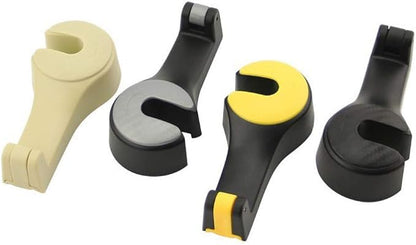 Smartphone Car Holder Universal Car Headrest Seat Back Phone Holder Bag Purse Storage Hook Hanger - Beige