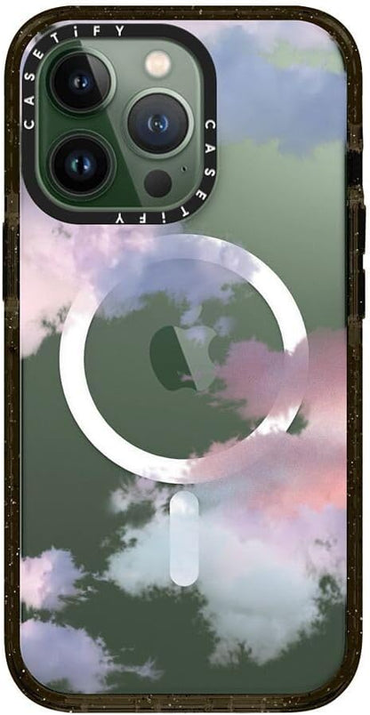 CASETiFY Impact Case for iPhone 13 Pro Compatible with Magsafe - Clouds - Clear Black