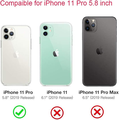 Ultra Slim Liquid Silicon Gel Case Compatible for iPhone 11 Pro 5.8 inch 2019 with Card Holder Sleeves Slot Anti-Scratch Shockproof Wallet Cover with Screen Protecto(Lavender Grey)