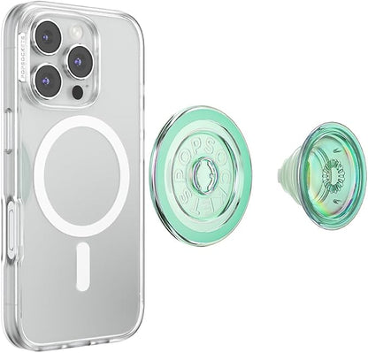 PopSockets Phone Grip for MagSafe, Magnetic Holder, Phone Stand, Green - Iridescent Turq