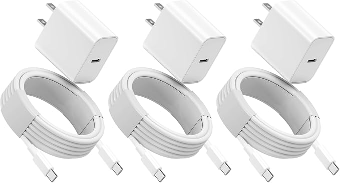 10FT for iPhone 17 16 15 Original Charger Fast Charging, Long USB C to C Charger Cable Cord with 20W Type C Fast Charger Block for iPhone 17 Pro Max/17Pro/16e/16 Pro/16 Plus/15/15 Pro max,iPad 3Pack