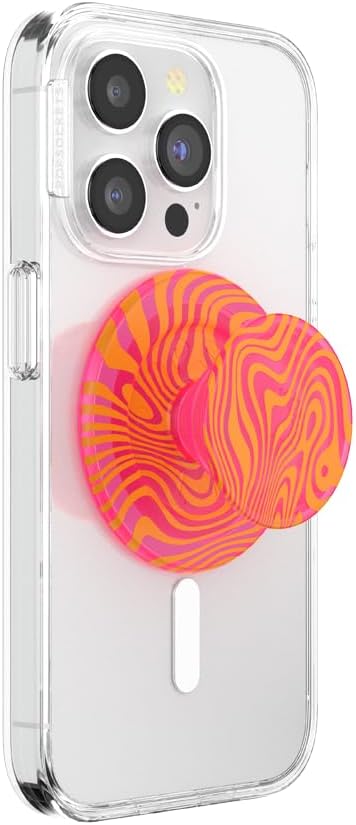 PopSockets Phone Grip for MagSafe, Magnetic Holder, Phone Stand - Swirl Aviation Orange