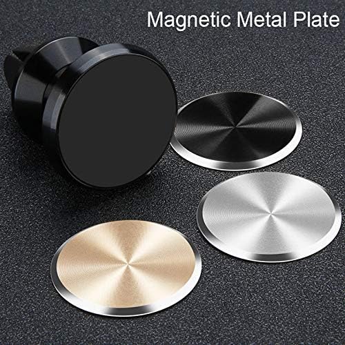 SALEX Cute Pink Metal Plates Set 4 Pack for Magnetic Car Mount. Kit of 4 Rose Gold Round Discs Without Holes for Phone Holder, Case. Strong 3M Adhesive Cell Phone Magnet Stickers Replacement