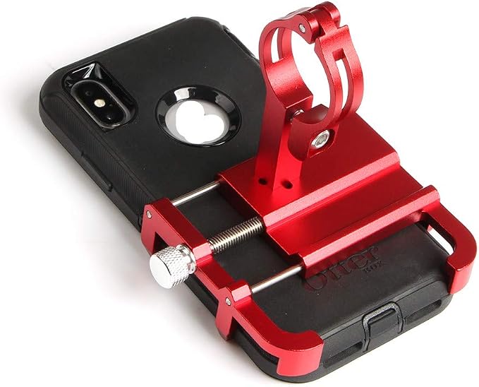 GUB Thick Case Design Bike & Motorcycle Phone Mount Handlebar Holder Adjustable Compatible with iPhone XR Xs 7s 8 Plus,Compatible with SamsungS7/S6/Note5/4,Any Cell Phones with Thick Phone Case (red)