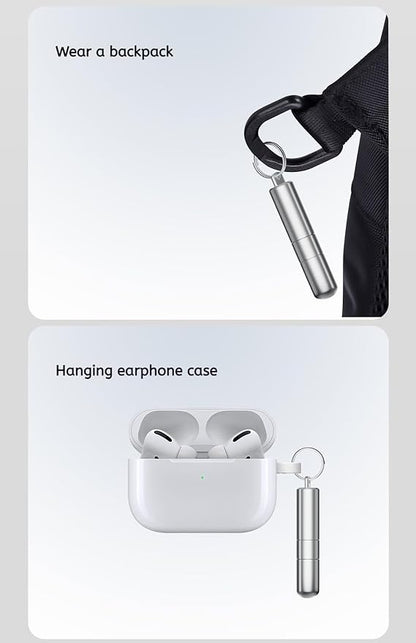 Mobile Phone SIM Card Removal Tool, Earphone Cleaning Kit, Premium Keychain, Bluetooth Headset Cleaner (Silver, 1-Pack)