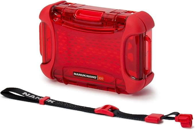Nanuk 320-0009 Nano Series Waterproof Medium Hard Case for Phones, Cameras and Electronics (Red)