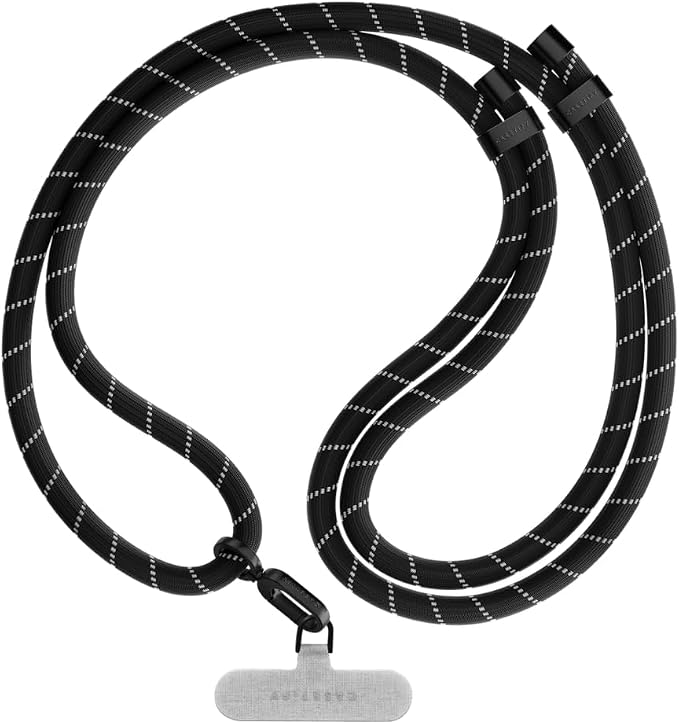 CASETiFY 8mm Rope Cross Body Strap with Card - Black