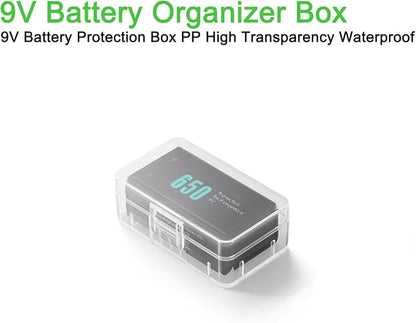 Heyiarbeit Battery Organizer Box PP Battery Storage Case Battery Holder Storage for 9V Carrying Battery Transparent 5Pcs
