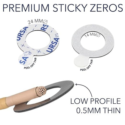URSA Premium Sticky Zeros – Pack of 60 Ultra-Thin Padded Stickies with 14 mm Centre Hole for Lavalier Wind Protection & Under-Costume Mic Mounting