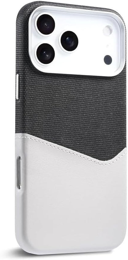 Ultrathin Case for iPhone 17 Pro Max/17 Pro/Air/17, Colorblock Card Slot Leather Back Drop Protection Cover (17 Pro,Green) (17,White)