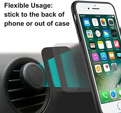 Tablet Metal Plates for Magnetic Car Mount, Wall, Magnets Kit. Replacement Set 2.4" of 12 Large Black Round Iron Discs for DIY, Crafts. 3M Adhesive Backing Steel Cell Phone Case Stickers 12 Pack