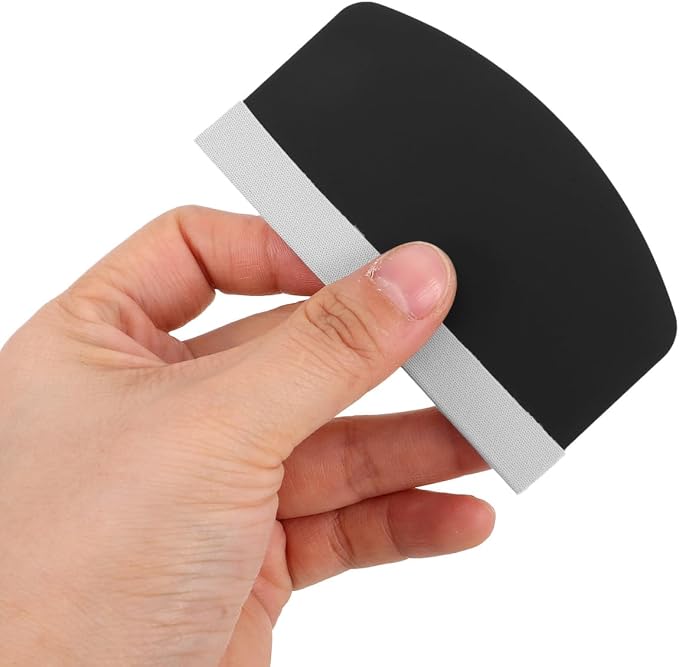 Housoutil Mobile Phone Film Scraper Card, Bubble Remover Curved Squeegee Tool with Cloth for Smooth Screen Protector Application