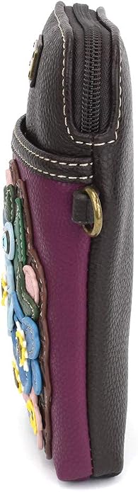 CHALA Plant Life Collection Cell Phone Crossbody Purse-Women PU Leather/Canvas Multicolor Handbag with Adjustable Strap