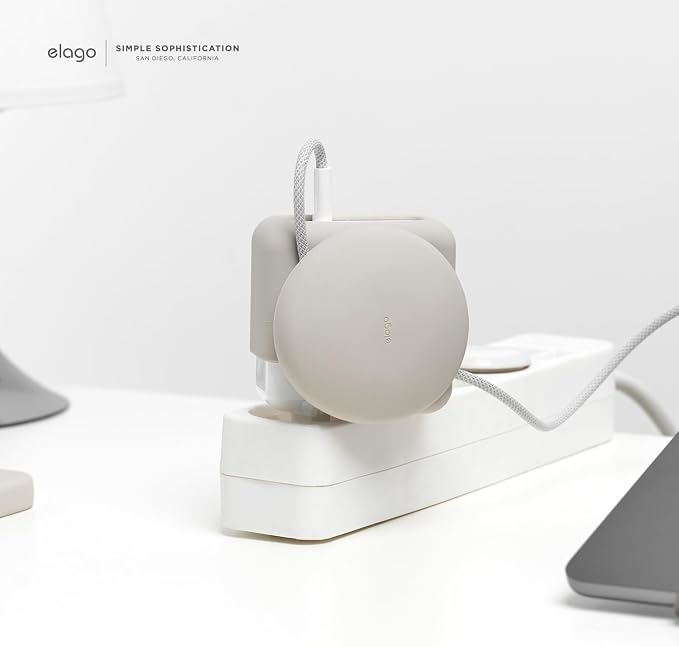 elago Charger Cable Management Case, Cord Reel Organizor Compatible with MacBook Pro 14" M5 M4 M3 2024 2023 [A3426] [A3434] [A3112] [A3401] [A2918] [A2992], 70W (Stone)