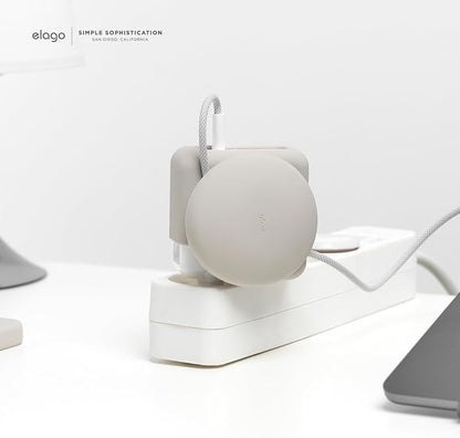 elago Charger Cable Management Case, Cord Reel Organizor Compatible with MacBook Pro 14" M5 M4 M3 2024 2023 [A3426] [A3434] [A3112] [A3401] [A2918] [A2992], 70W (Stone)