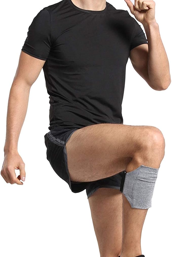 Cell Phone Leg Band Equestrian Riders On The Leg Cell Phone Holder for Calf, Running Workout Armband Strap Pouch for Jogger for iPhone 15/14/13/12/11 X Xs 7/8 Plus, Galaxy S9/8/7/6, Gray, Large