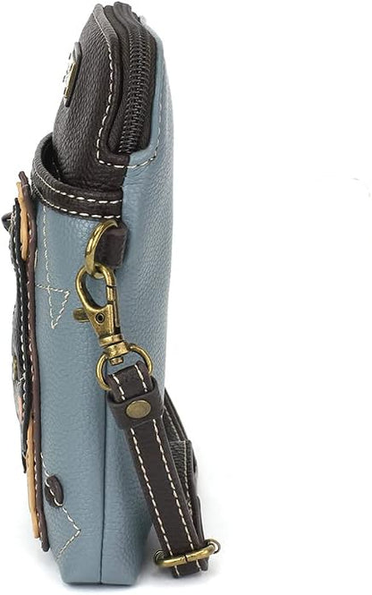 CHALA Dog Collection Cell Phone Crossbody Purse-Women PU Leather/Canvas Multicolor Handbag with Adjustable Strap