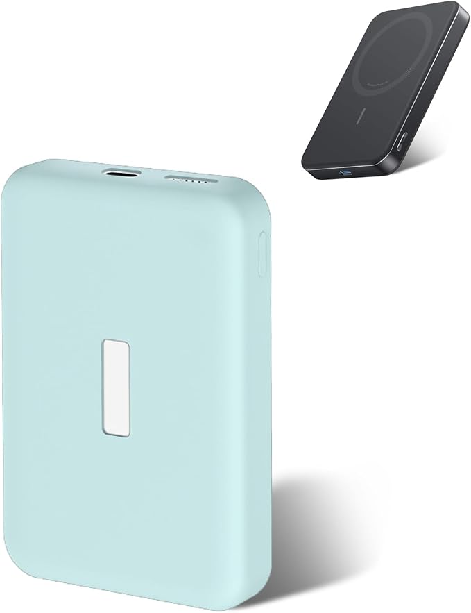 Silicone Protective Case Compatible with Anker MagGo Power Bank 10,000mAh 15W, Full-Body Protective Cover with Precise Cutouts, Shockproof & Scratch-Resistant Sleeve (Blue)