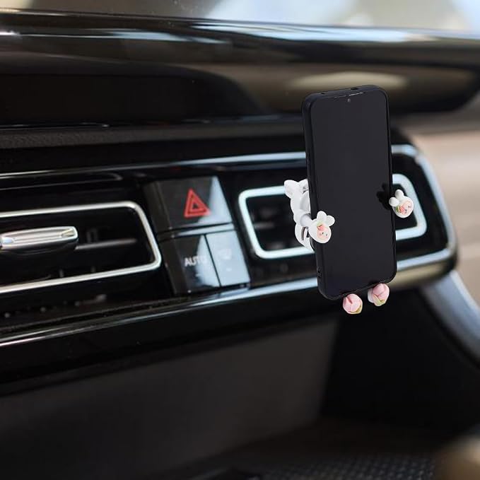 Car Cellphone Holder Cute Zodiac Rabbit Car Phone Holder Adorable Car Phone Holders Cute Phone Holders for Your Cars Phones Mount with Sturdy Air Vent Clip for All Smartphones