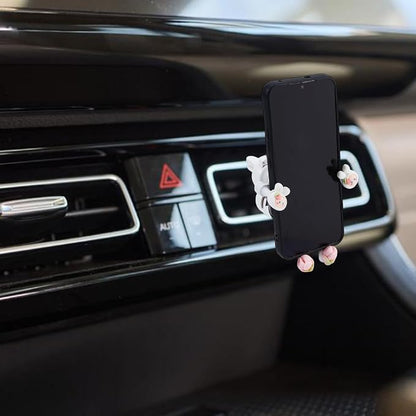 Car Cellphone Holder Cute Zodiac Rabbit Car Phone Holder Adorable Car Phone Holders Cute Phone Holders for Your Cars Phones Mount with Sturdy Air Vent Clip for All Smartphones