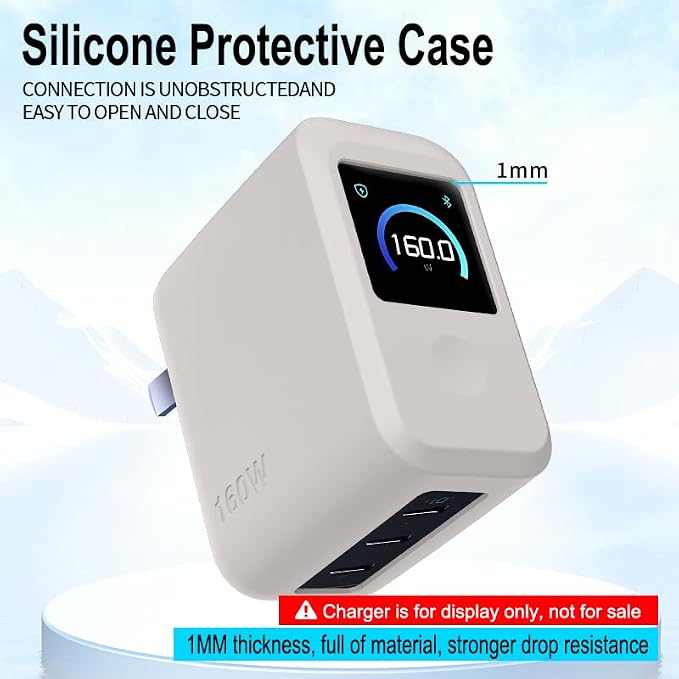 Charger Case Compatible with Anker Prime 160W Charger, for Smart Display Protection & Scratch-Resistant Cover (Gray)