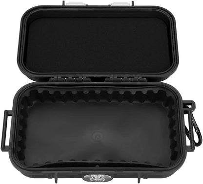 Tiiyee Small Waterproof Boxes of Plastic Case Shockproof Airtight Container Case Portable Airtight Carry Box Black Dry