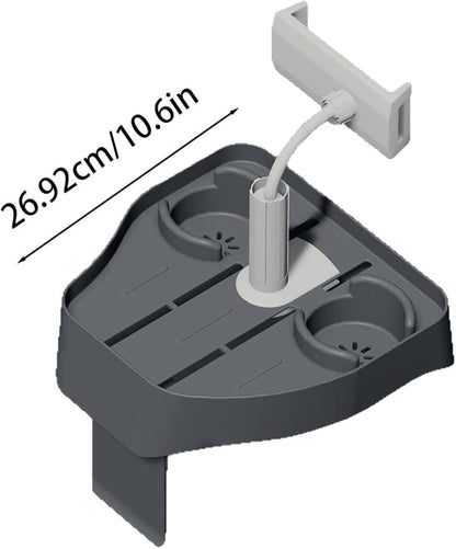 3-in-1 Adjustable Hot Tub Tray Table with Cup Holder, Phone Stand, Outdoor Pool Spa Caddy Drink Holder, Inflatable Pool Accessories (Grey)