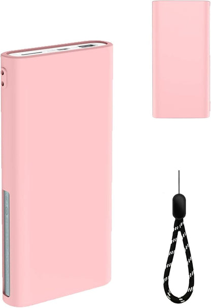 Silicone Protective Case Compatible with OnePlus SuperVooc Power Bank 12,000mAh All-Port Portable Charger, Full-Body Protective Cover with Precise Cutouts, Shockproof & Scratch-Resistant Sleeve (Pink)