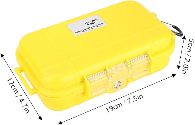 Tiiyee Small Waterproof Storage Case, Dry Box Protective Case Shockproof Survival Storage Container 6.29 * 3.54 * 1.57in Floating Hard Shell Wet Dry Box Airtight for Fishing Outdoor Gear