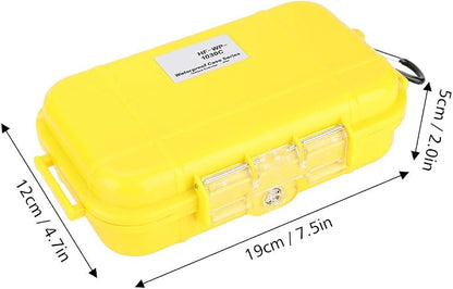 Tiiyee Small Waterproof Storage Case, Dry Box Protective Case Shockproof Survival Storage Container 6.29 * 3.54 * 1.57in Floating Hard Shell Wet Dry Box Airtight for Fishing Outdoor Gear