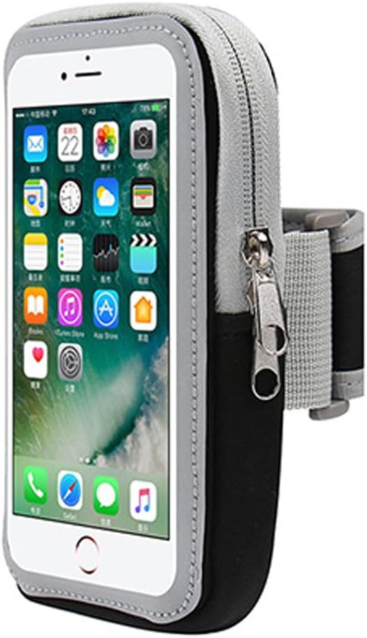Sport Running Armband Cell Phone Holder for iPhone 16 15 14 Plus, 13 12 11 Pro Max Samsung Galaxy A15 S24 S23 S22 Plus S21 S20 FE Google Pixel 7a 8a 9 Pro Phone Arm Band Case Pouch Sleeve Bag (Black)