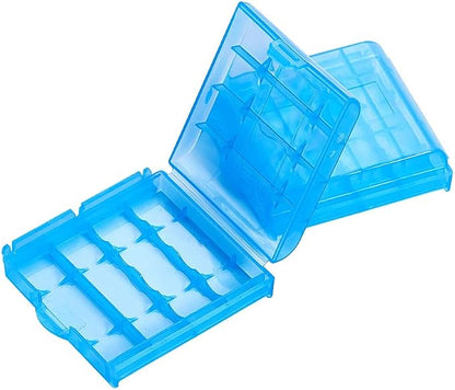 Heyiarbeit 4 x AA/AAA Battery Storage Case Holder Organizer Box Blue 2Pcs