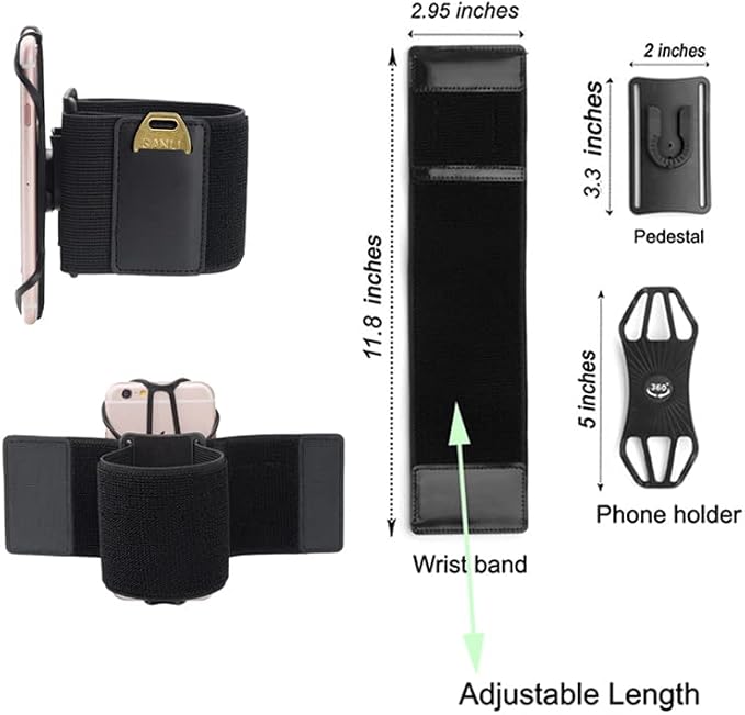 360° Rotatable Sport Running Armband Wristband Phone Holder for Samsung Galaxy S21 FE S20 S22 S23 S24 Ultra A32 A12 A03s iPhone 11 12 13 14 15 Pro Max Google Pixel 6 7 8 9 7a 4a 5a Moto G Stylus Power